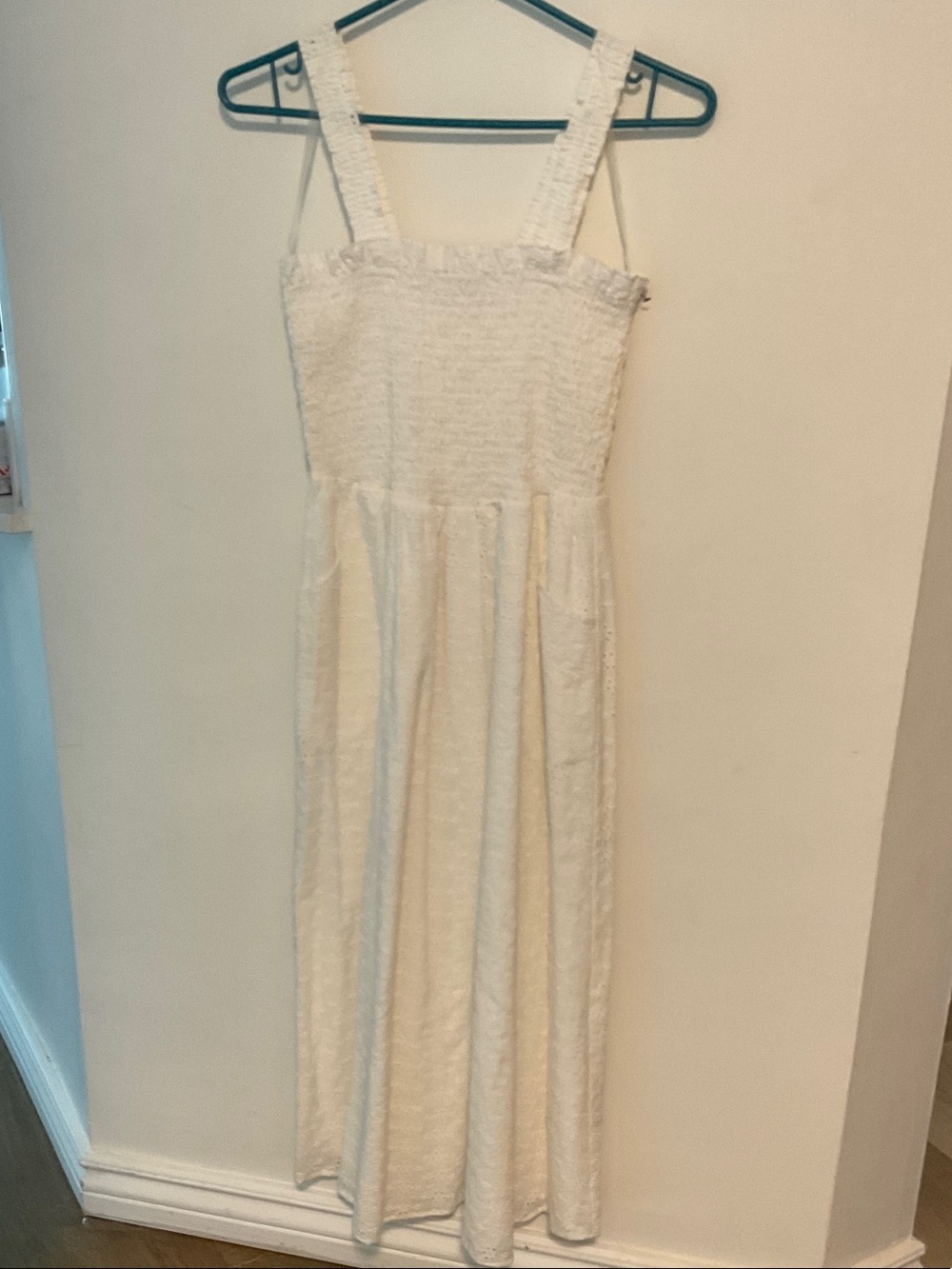 Dex White Maxi White Cotton Dress With Pockets